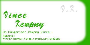 vince kempny business card